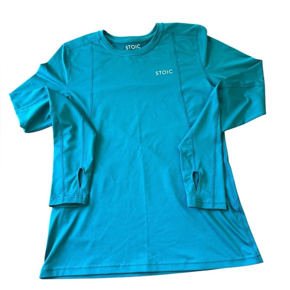 Stoic Women’s Breathable Base Layer Longsleeve Thumholes Medium Turquoise